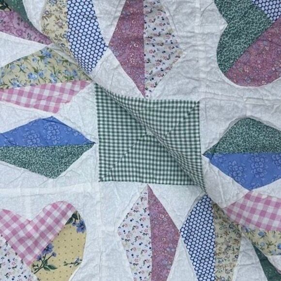 Vtg Zheng Zhang USA Inc Quilt 88”X 88” Multicolor Traditional American Patchwork - Picture 1 of 12